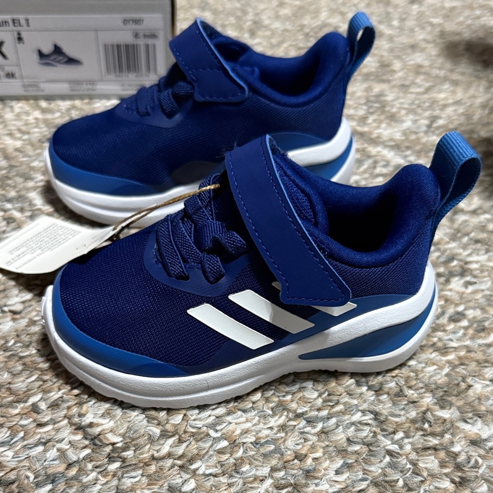 Adidas Kids Navy and White Sneakers 5k